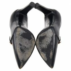 Hermes Black Leather Pointed Toe Pumps Size 38 For Women -Deals Hermes Store luxury women hermes used shoes p526591 003