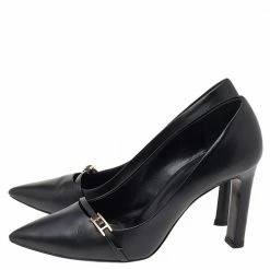 Hermes Black Leather Pointed Toe Pumps Size 38 For Women -Deals Hermes Store luxury women hermes used shoes p526591 006