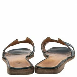 Hermes Navy Blue Leather Oran Flat Sandals 38 For Women -Deals Hermes Store luxury women hermes used shoes p526624 008