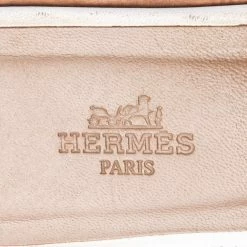 Hermes White Leather Oran Flats Sandals Size 37.5 For Women -Deals Hermes Store luxury women hermes used shoes p531525 007