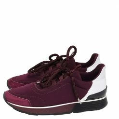Hermes Hermès Burgundy Nylon And Leather Miles Low Top Sneakers Size 38 For Women -Deals Hermes Store luxury women hermes used shoes p532153 001