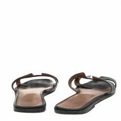 Hermes Black Leather Oran Sandals Size 37.5 For Women -Deals Hermes Store luxury women hermes used shoes p532280 002