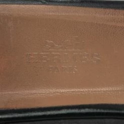 Hermes Black Leather Oran Sandals Size 37.5 For Women -Deals Hermes Store luxury women hermes used shoes p532280 005