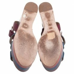 Hermes Multicolor Leather Strappy Wedge Platform Sandals Size 37.5 For Women -Deals Hermes Store luxury women hermes used shoes p535958 001