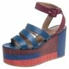 Hermes Multicolor Leather Strappy Wedge Platform Sandals Size 37.5 For Women -Deals Hermes Store luxury women hermes used shoes p535958 002