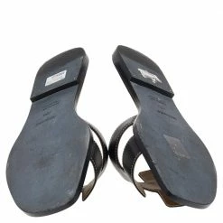 Hermes Black Leather Oran Sandals Size 40.5 For Women -Deals Hermes Store luxury women hermes used shoes p540883 004