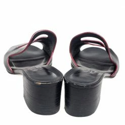 Hermes Black Leather Mona Side Size 37.5 For Women -Deals Hermes Store luxury women hermes used shoes p541382 007