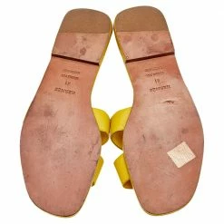 Hermes Yellow Leather Oran Sandals Size 41 For Women -Deals Hermes Store luxury women hermes used shoes p542427 001
