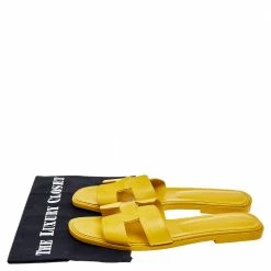 Hermes Yellow Leather Oran Sandals Size 41 For Women -Deals Hermes Store luxury women hermes used shoes p542427 009