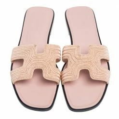 Hermes Beige Suede Embellished Oran Sandals Size 41 For Women -Deals Hermes Store luxury women hermes used shoes p542640 006