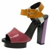 Hermes Multicolor Patent Leather Ankle Strap Platform Sandals Size 38 For Women -Deals Hermes Store luxury women hermes used shoes p54459 001
