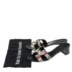 Hermes Multicolor Canvas Oasis Slide Sandals Size 38 For Women -Deals Hermes Store luxury women hermes used shoes p551285 008