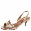 Hermes Gold Leather Night Slingback Sandals Size 40 For Women -Deals Hermes Store luxury women hermes used shoes p551296 001