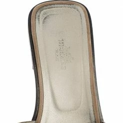 Hermes Grey/Silver Glitter Oran Slide Flats Size 38.5 For Women -Deals Hermes Store luxury women hermes used shoes p551327 006