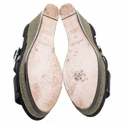 Hermes Black Suede And Patent Leather Ilana Espadrille Wedge Sandals Size 38 For Women -Deals Hermes Store luxury women hermes used shoes p552042 004