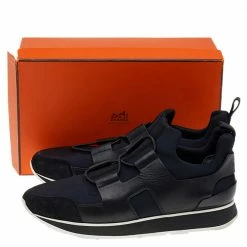 Hermes Black Leather And Fabric Low Top Sneakers Size 40 For Women -Deals Hermes Store luxury women hermes used shoes p552359 001