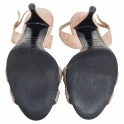 Hermes Beige Suede Night Slingback Sandals Size 38.5 For Women -Deals Hermes Store luxury women hermes used shoes p557842 005