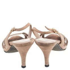 Hermes Beige Suede Night Slingback Sandals Size 38.5 For Women -Deals Hermes Store luxury women hermes used shoes p557842 008