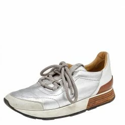 Hermes Hermès Multicolor Leather And Suede Miles Low Top Sneakers Size 37 For Women