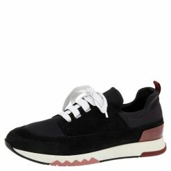 Hermes Black Nylon And Suede Stadium Low Top Sneakers Size 40 For Women