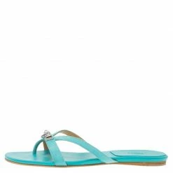 Hermes Blue Leather Corfou Sandals Size 38 For Women -Deals Hermes Store luxury women hermes used shoes p56375 002