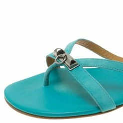 Hermes Blue Leather Corfou Sandals Size 38 For Women -Deals Hermes Store luxury women hermes used shoes p56375 009