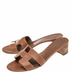 Hermes Brown Leather Oasis Sandals Size 37.5 For Women 13 Hermes Brown Leather Oasis Sandals Size 37.5 For Women -Deals Hermes Store luxury women hermes used shoes p564488 007