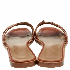 Hermes Brown Leather Oran Flat Sandals Size 38 For Women -Deals Hermes Store luxury women hermes used shoes p565228 009