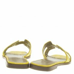 Hermes Yellow Croc Embossed Oran Box Sandals Size 37 For Women -Deals Hermes Store luxury women hermes used shoes p56782 005