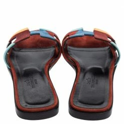 Hermes Multicolor Suede Oran Flat Sandals 36 For Women -Deals Hermes Store luxury women hermes used shoes p567921 005