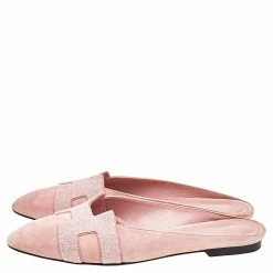 Hermes Hermés Pink Suede And Glitter Roxane Mule Flats Size 38.5 For Women 13 Hermes Hermés Pink Suede And Glitter Roxane Mule Flats Size 38.5 For Women -Deals Hermes Store luxury women hermes used shoes p569884 003