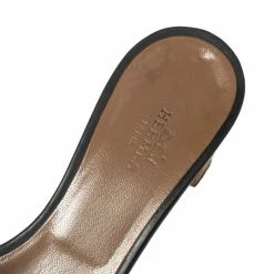 Hermes Black Leather Oasis Sandals 37 For Women -Deals Hermes Store luxury women hermes used shoes p570586 006