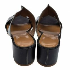 Hermes Hermès Black Leather Ostia Slide Sandals Size 37 For Women -Deals Hermes Store luxury women hermes used shoes p574637 1641874148 005