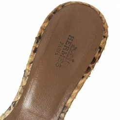 Hermes Beige Python Leather Oasis Sandals Size 38 For Women -Deals Hermes Store luxury women hermes used shoes p577600 003