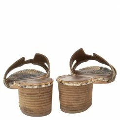 Hermes Beige Python Leather Oasis Sandals Size 38 For Women -Deals Hermes Store luxury women hermes used shoes p577600 004