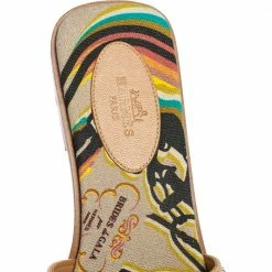 Hermes Beige Studded Suede Oran Flat Slides Size 39 For Women -Deals Hermes Store luxury women hermes used shoes p578267 006