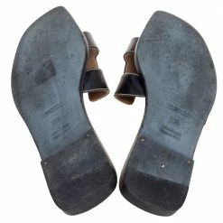Hermes Black Leather Oran Flat Slides Size 38.5 For Women 15 Hermes Black Leather Oran Flat Slides Size 38.5 For Women -Deals Hermes Store luxury women hermes used shoes p580370 001