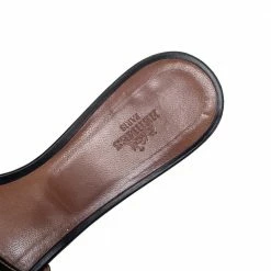 Hermes Black Leather Oasis Sandals Size 38.5 For Women -Deals Hermes Store luxury women hermes used shoes p580404 007