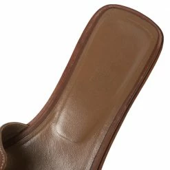 Hermes Brown Leather Oran Flat Slides Size 37 For Women -Deals Hermes Store luxury women hermes used shoes p580934 005