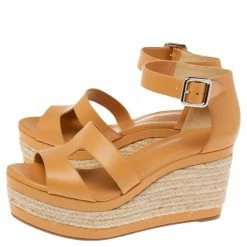 Hermes Hermés Light Orange Leather Ilana Espadrille Wedge Sandals Size 40 For Women 13 Hermes Hermés Light Orange Leather Ilana Espadrille Wedge Sandals Size 40 For Women -Deals Hermes Store luxury women hermes used shoes p584838 003