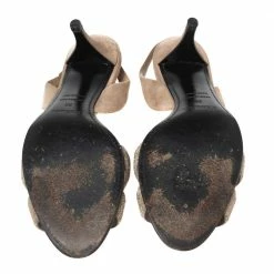 Hermes Rose Beige Suede Night Crystal Powder Slingback Sandals Size 38 For Women 15 Hermes Rose Beige Suede Night Crystal Powder Slingback Sandals Size 38 For Women -Deals Hermes Store luxury women hermes used shoes p585463 004