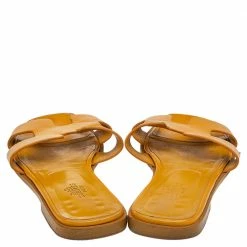 Hermes Yellow Leather Oran Flat Sandals Size 39 For Women 14 Hermes Yellow Leather Oran Flat Sandals Size 39 For Women -Deals Hermes Store luxury women hermes used shoes p586828 005