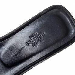 Hermes Black Crystal Suede Oran Flat Slides Size 37 For Women -Deals Hermes Store luxury women hermes used shoes p590267 005