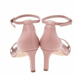 Hermes Pink/Black Leather Night Ankle Wrap Sandals Size 37.5 For Women -Deals Hermes Store luxury women hermes used shoes p590470 003
