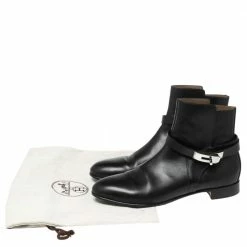 Hermes Black Leather Neo Ankle Boots Size 39 For Women -Deals Hermes Store luxury women hermes used shoes p591504 002