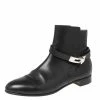 Hermes Black Leather Neo Ankle Boots Size 39 For Women