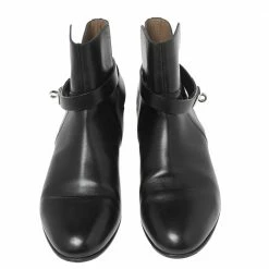 Hermes Black Leather Neo Ankle Boots Size 39 For Women -Deals Hermes Store luxury women hermes used shoes p591504 006