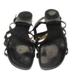 Hermes Black Leather Marine Strappy Flat Sandals Size 41 For Women -Deals Hermes Store luxury women hermes used shoes p594908 008