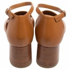 Hermes Tan Leather Viaggio Ankle-Strap Sandals Size 38 For Women -Deals Hermes Store luxury women hermes used shoes p595727 006