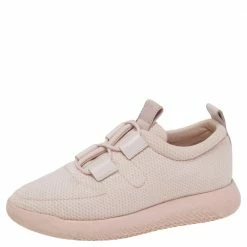 Hermes Light Pink Mesh And Leather Team Sneakers Size 36 For Women